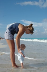 mom and baby beach travel