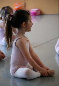 little girl ballerina in pink