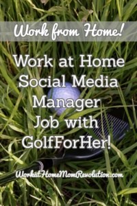 Website GolfForHer is seeking a work at home social media manager. This is a part-time work at home position available anywhere in the U.S.