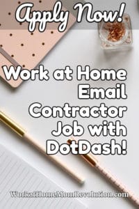 work at home email contractor job with DotDash