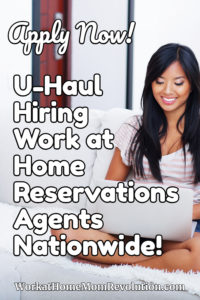 u-haul work at home reservations agent jobs