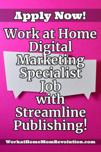 work at home digital marketing specialist job