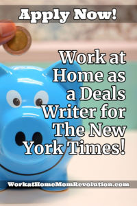 Work at Home as a Home-Based Deals Writer for The New York Times