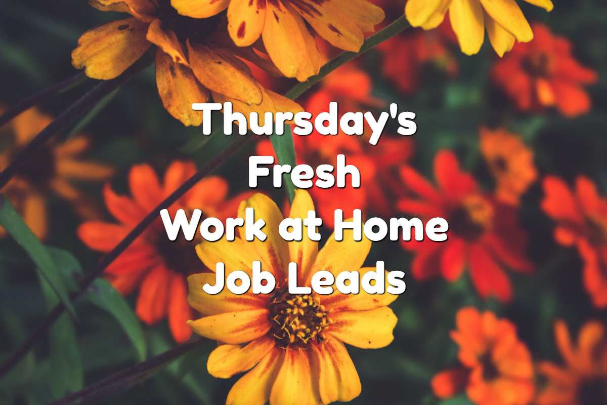 Thursday's Fresh Work at Home Job Leads