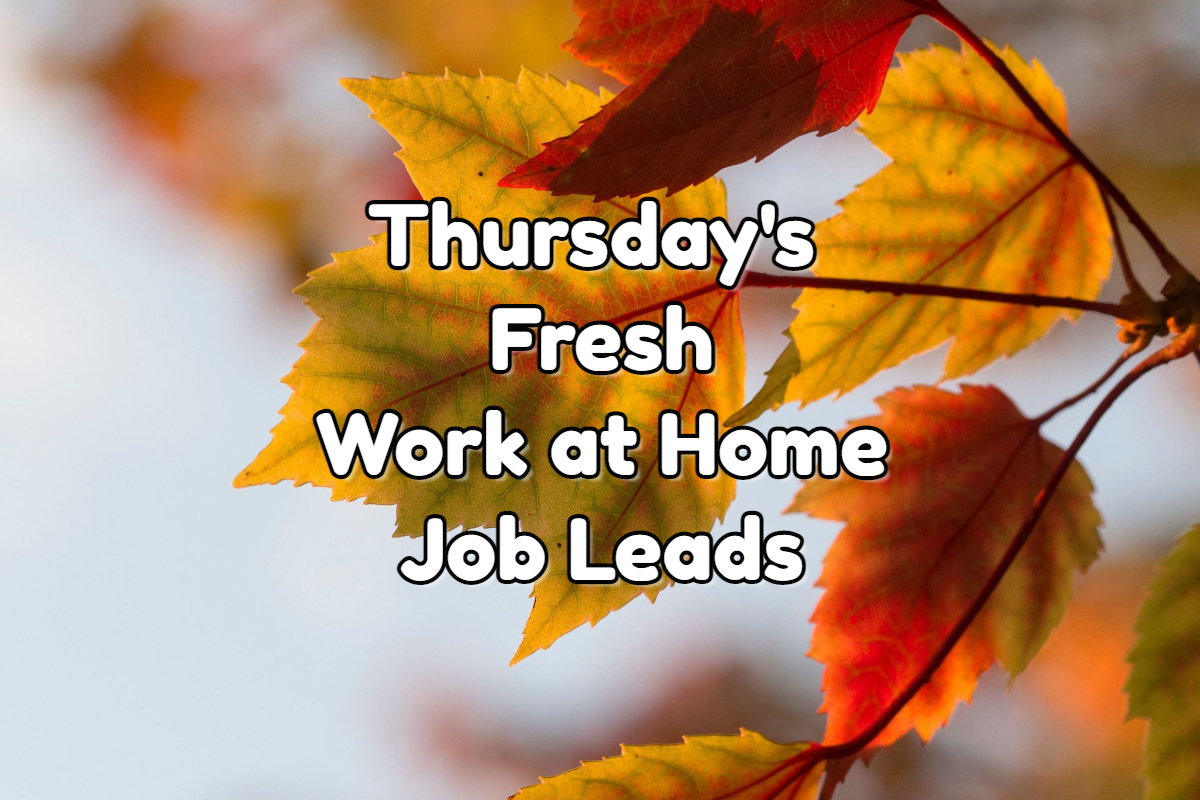 Thursday's Fresh Work at Home Job Leads - October 6th 2022
