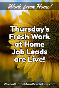 Thursday's Fresh Work at Home Job Leads - November 3 2022 pin