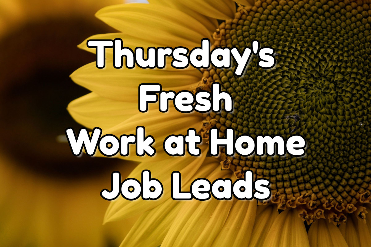 Thursday's Fresh Work at Home Job Leads - November 3 2022