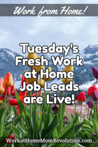 Tuesday's Fresh Work at Home Job Leads - November 15th 2022 pin
