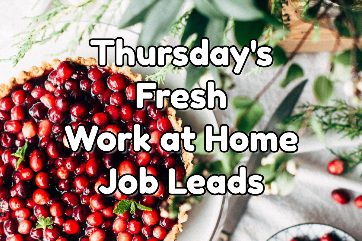 Fresh Work at Home Job Leads - Thursday, December 29th, 2022