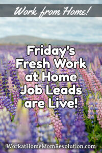 friday's fresh work at home job leads pin